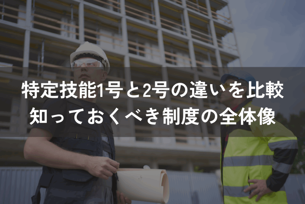 特定技能1号と2号の違いを比較｜外国人材採用前に知っておくべき制度の全体像